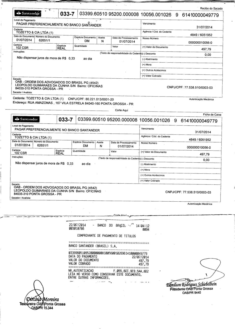 mora de R$ 0,33 Es~écie Documento Aceite DM N Quantidade ao dia Vencimento Agéncia Cód.