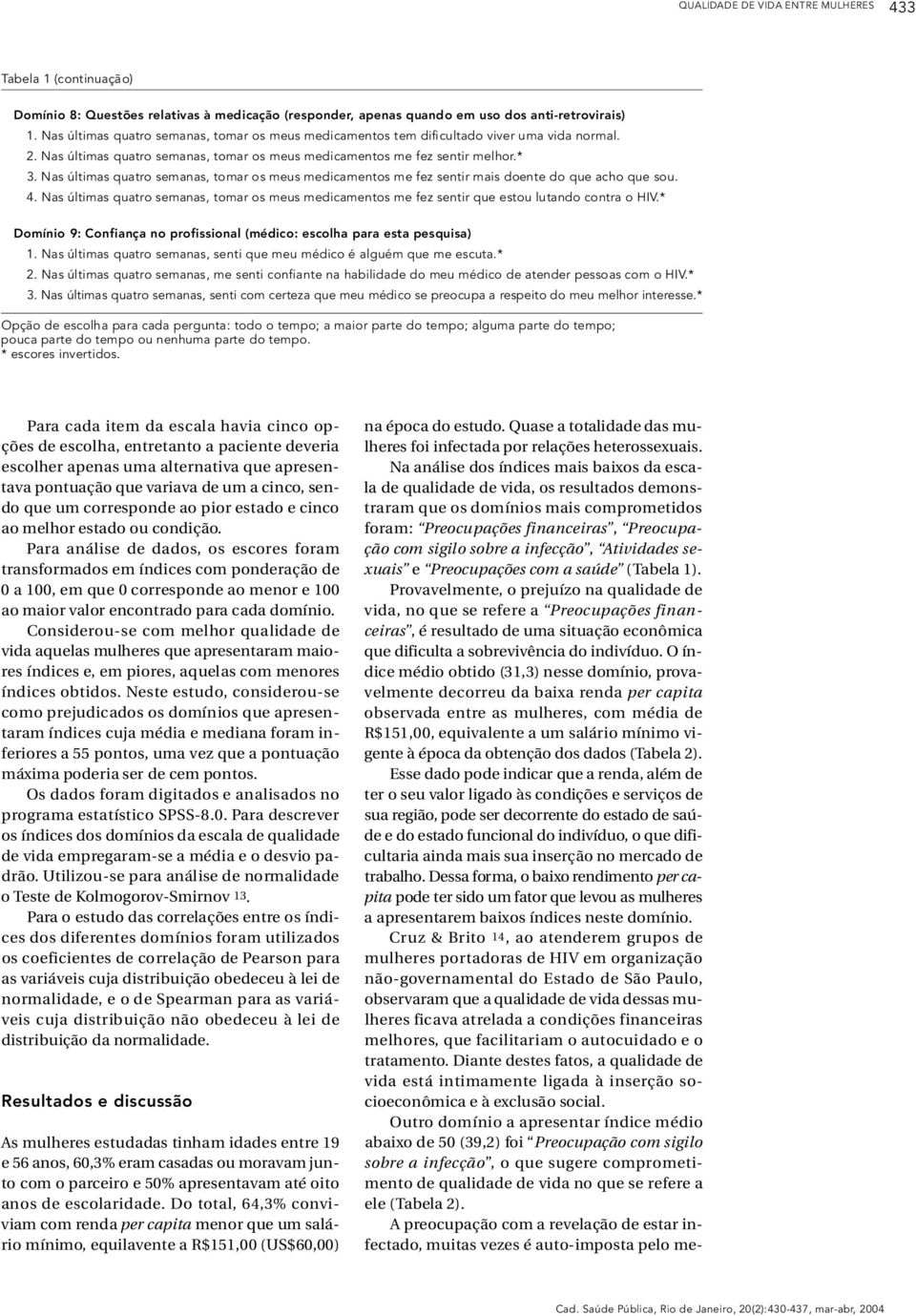 Nas últimas quatro semanas, tomar os meus medicamentos me fez sentir mais doente do que acho que sou. 4.