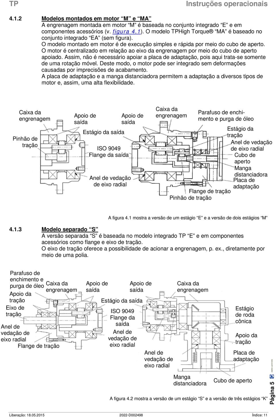 O motor é centralizado em relação ao eixo da engrenagem por meio do cubo de aperto apoiado. Assim, não é necessário apoiar a placa de adaptação, pois aqui trata-se somente de uma rotação móvel.