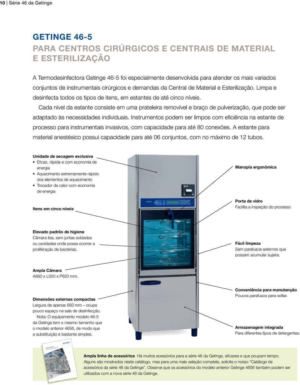 Cada nível da estante consiste em uma prateleira removível e braço de pulverização, que pode ser adaptado às necessidades individuais.