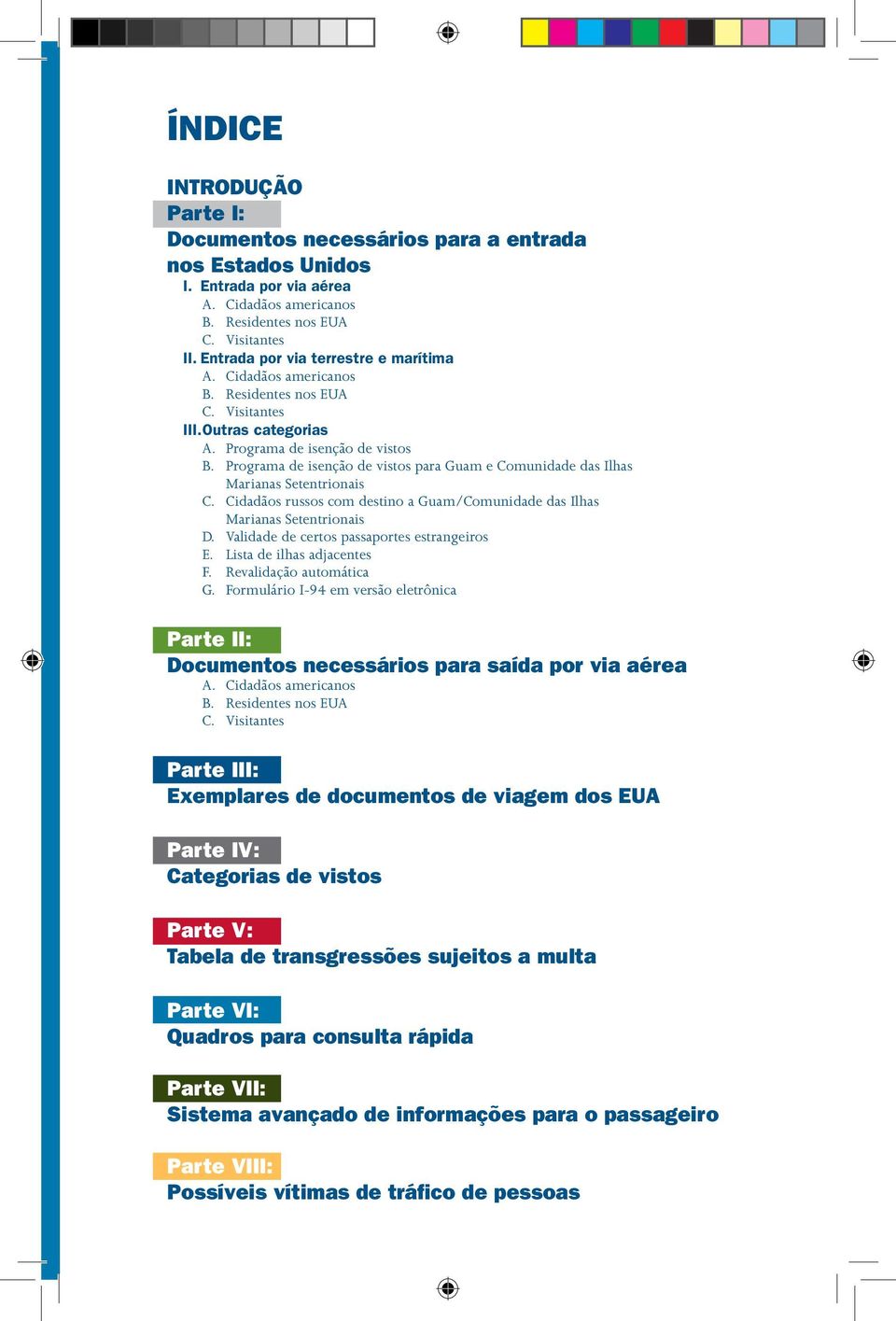 Programa de isenção de vistos para Guam e Comunidade das Ilhas Marianas Setentrionais C. Cidadãos russos com destino a Guam/Comunidade das Ilhas Marianas Setentrionais D.