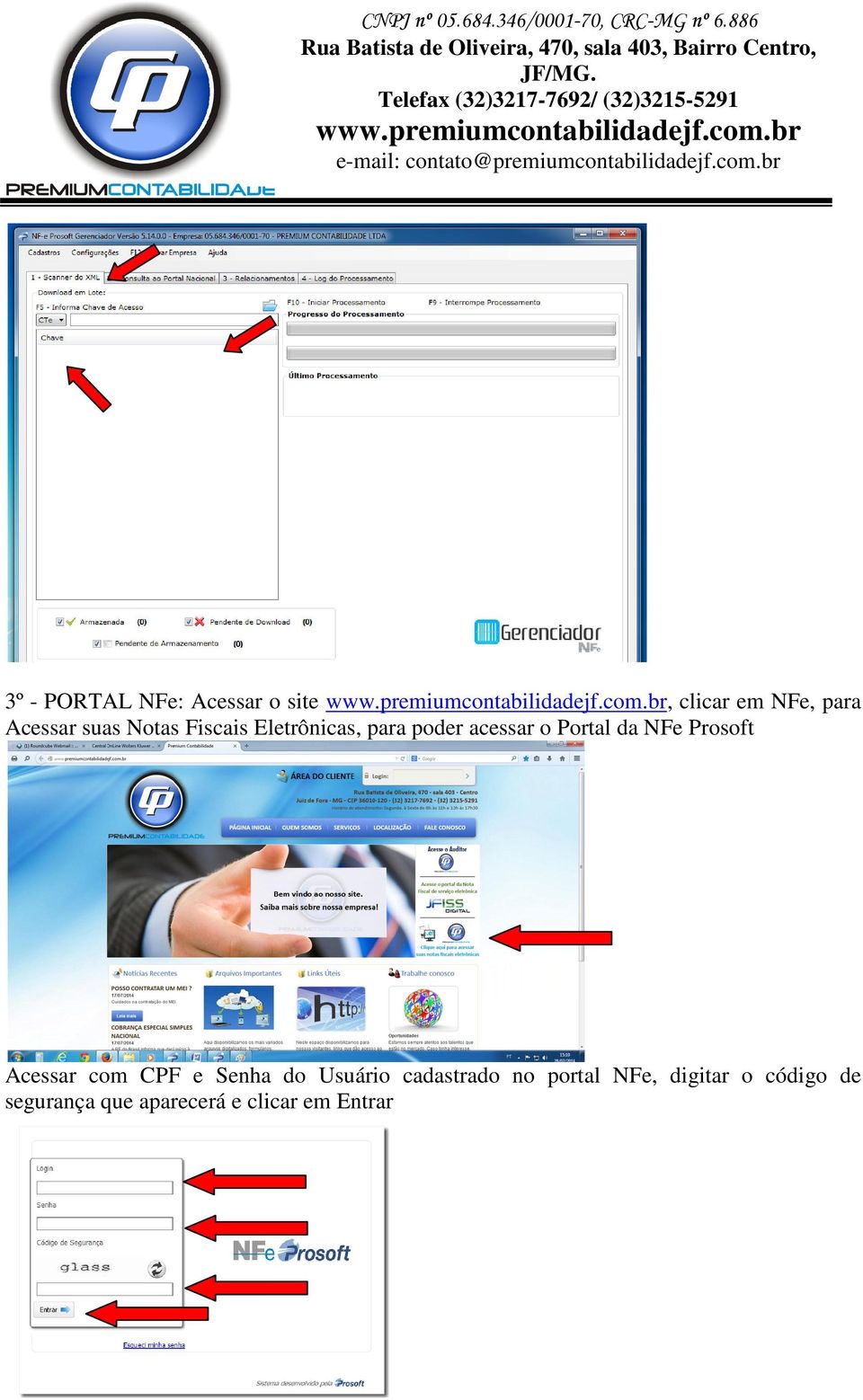 NFe Prosoft Acessar com CPF e Senha do Usuário cadastrado no