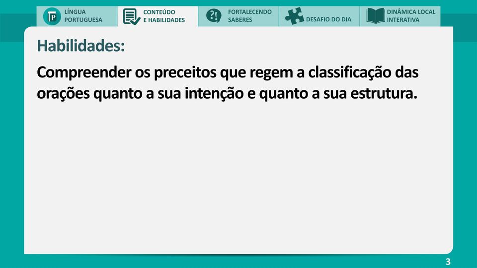 preceitos que regem a classificação das