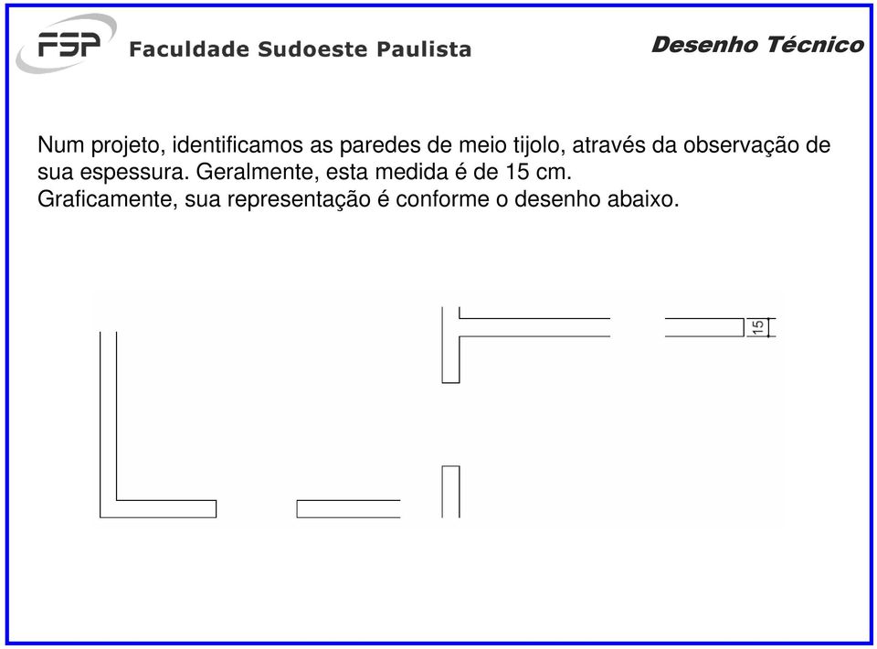 Geralmente, esta medida é de 15 cm.