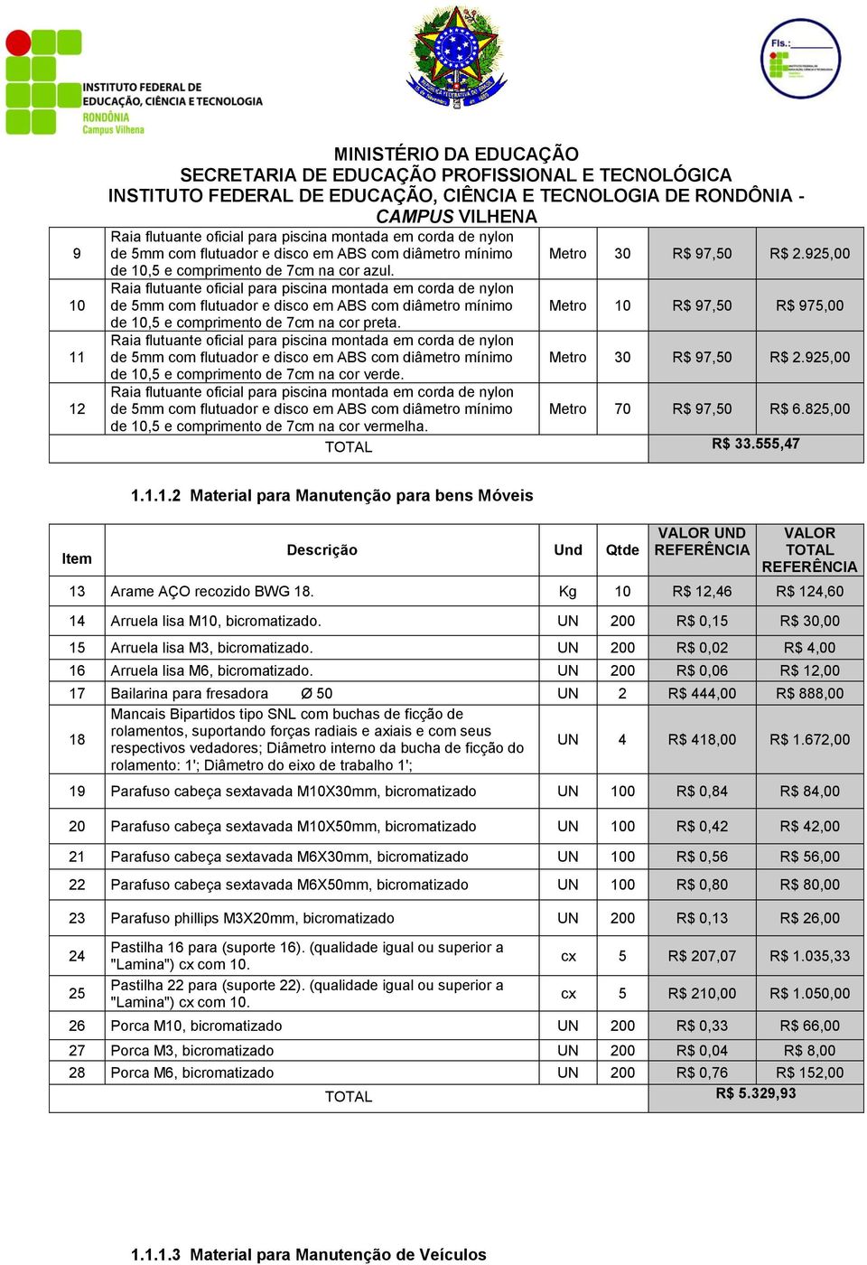 Raia flutuante oficial para piscina montada em corda de nylon de 5mm com flutuador e disco em ABS com diâmetro mínimo de 10,5 e comprimento de 7cm na cor verde.