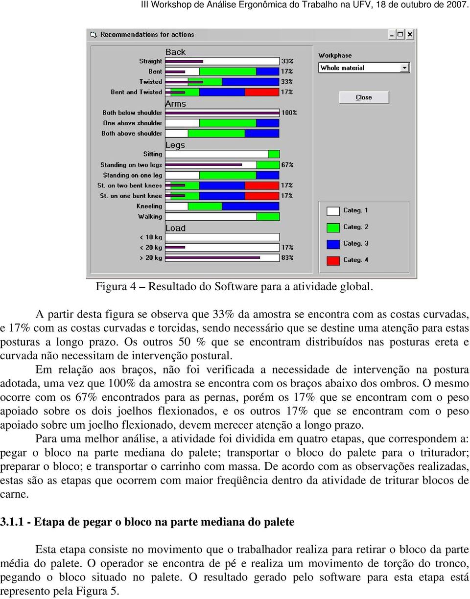 longo prazo. Os outros 50 % que se encontram distribuídos nas posturas ereta e curvada não necessitam de intervenção postural.