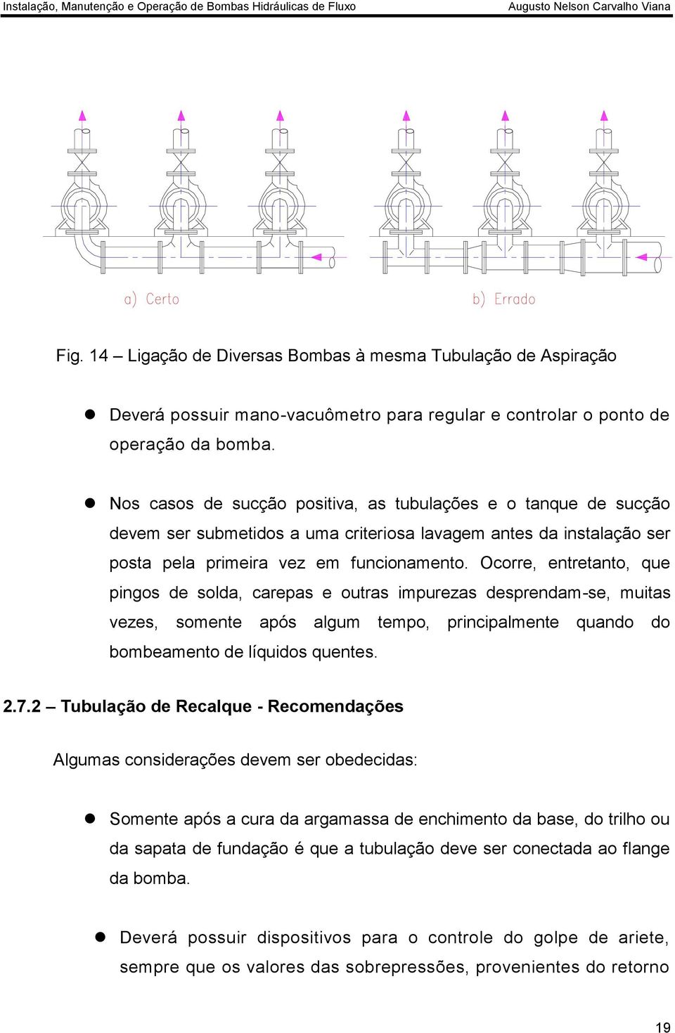 Ocorre, entretanto, que pingos de solda, carepas e outras impurezas desprendam-se, muitas vezes, somente após algum tempo, principalmente quando do bombeamento de líquidos quentes. 2.7.