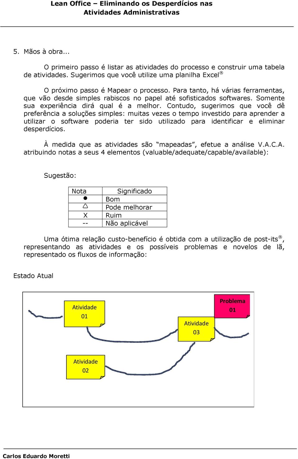 Contudo, sugerimos que você dê preferência a soluções simples: muitas vezes o tempo investido para aprender a utilizar o software poderia ter sido utilizado para identificar e eliminar desperdícios.