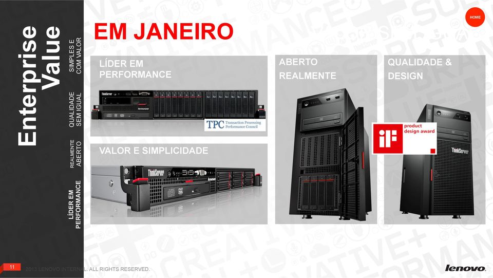 LÍDER EM PERFORMANCE Enterprise Value EM JANEIRO: HOME 1111 LenovoINTERNAL.