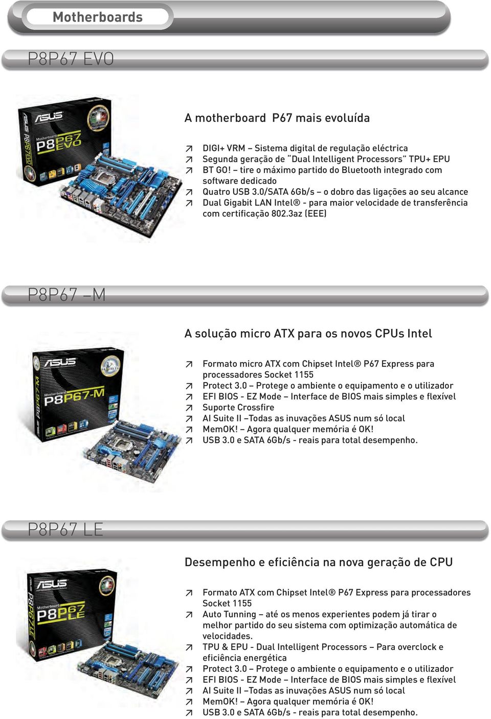 0/SATA 6Gb/s o dobro das ligações ao seu alcance Dual Gigabit LAN Intel - para maior velocidade de transferência com certificação 802.