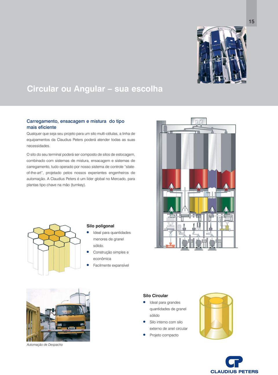 O silo do seu terminal poderá ser composto de silos de estocagem, combinado com sistemas de mistura, ensacagem e sistemas de carregamento, tudo operado por nosso sistema de controle stateof-the-art,