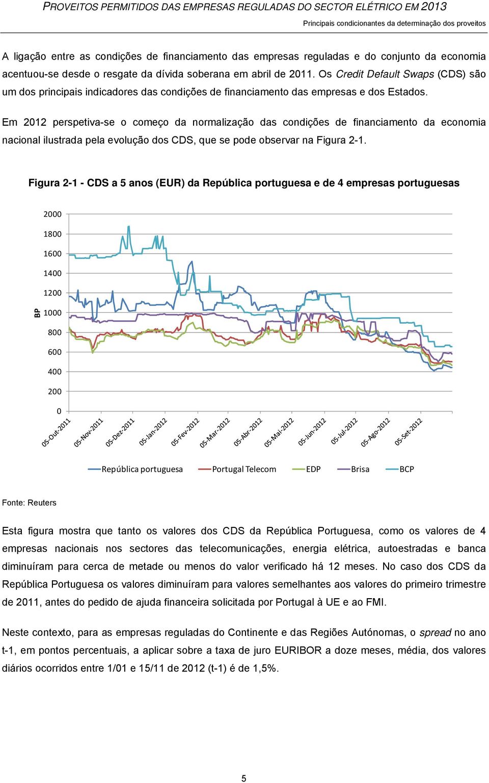 Em 2012 perspetiva-se o começo da normalização das condições de financiamento da economia nacional ilustrada pela evolução dos CDS, que se pode observar na Figura 2-1.