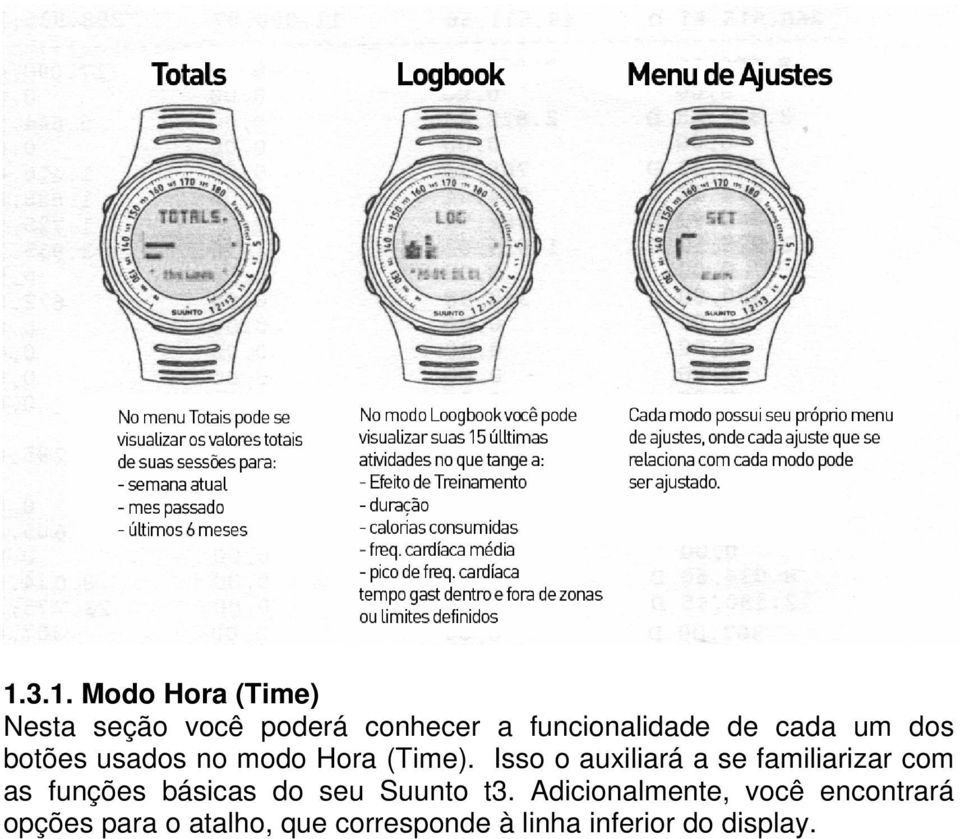 Isso o auxiliará a se familiarizar com as funções básicas do seu Suunto t3.