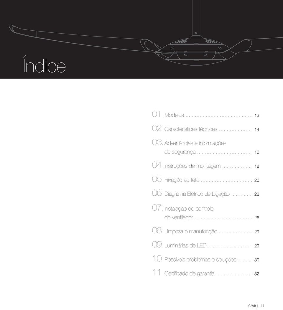 Fiixação ao teto... 20 06. Diagrama Elétrico de Ligação... 22 07.
