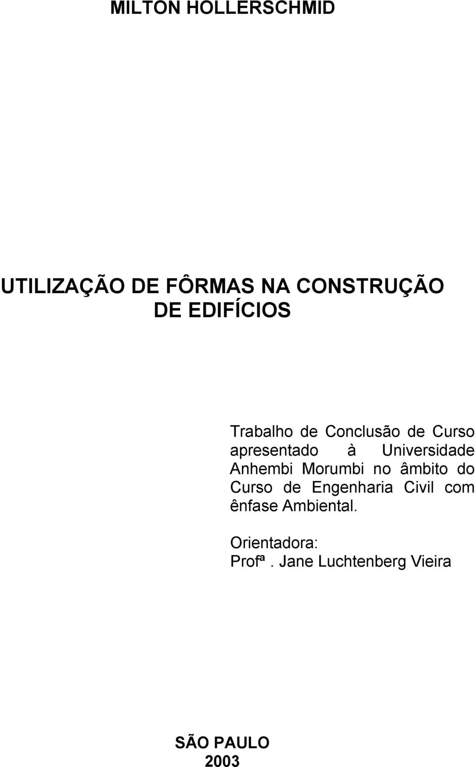 Universidade Anhembi Morumbi no âmbito do Curso de Engenharia