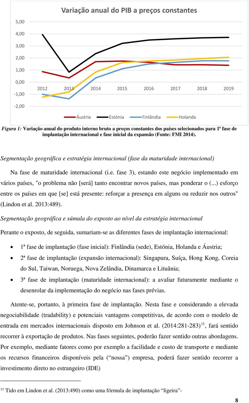 Segmentação geográfica e estratégia internacional (fase da maturidade internacional) Na fase de maturidade internacional (i.e. fase 3), estando este negócio implementado em vários países, "o problema não [será] tanto encontrar novos países, mas ponderar o (.