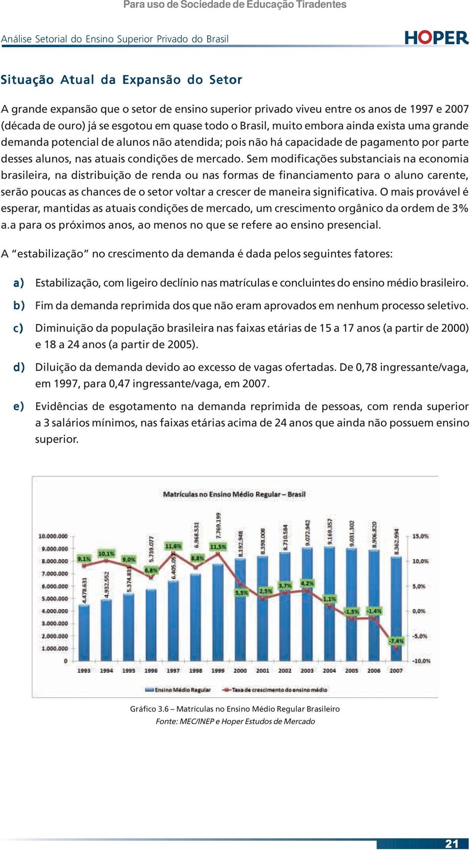 Sem modificações substanciais na economia brasileira, na distribuição de renda ou nas formas de financiamento para o aluno carente, serão poucas as chances de o setor voltar a crescer de maneira