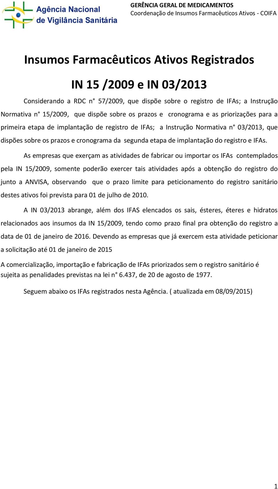 cronograma da segunda etapa de implantação do e IFAs.