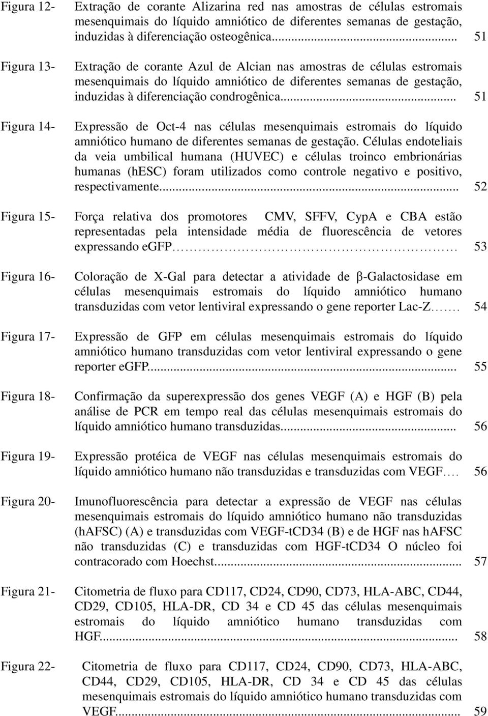 .. 51 Expressão de Oct-4 nas células mesenquimais estromais do líquido amniótico humano de diferentes semanas de gestação.