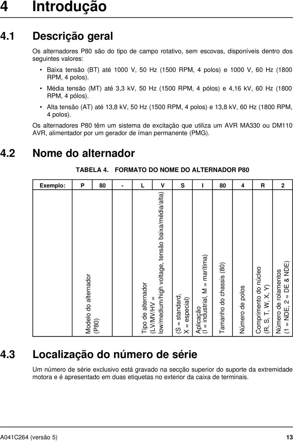 (1800 RPM, 4 polos). Média tensão (MT) até 3,3 kv, 50 Hz (1500 RPM, 4 pólos) e 4,16 kv, 60 Hz (1800 RPM, 4 pólos).