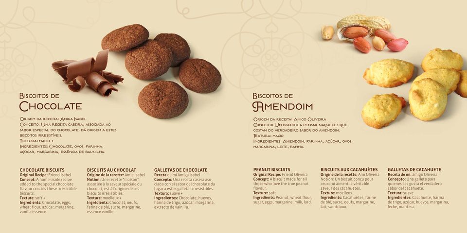 Amendoim Origem da receita: Amigo Oliveira Conceito: Um biscoito a pensar naqueles que gostam do verdadeiro sabor do amendoim.