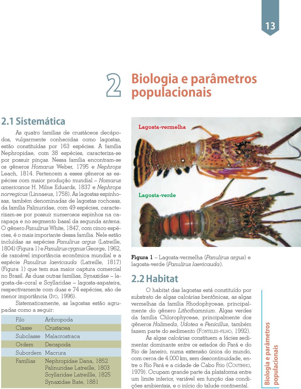 Pertencem a esses gêneros as espécies com maior produção mundial Homarus americanos H. Milne Eduards, 1837 e Nephrops norvegicus (Linnaeus, 1758).