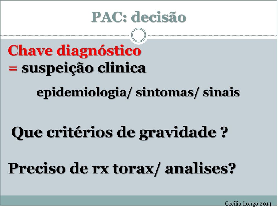 sintomas/ sinais Que critérios de