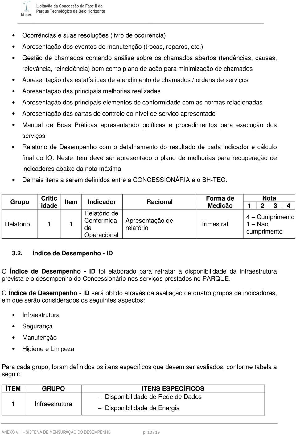 atendimento de chamados / ordens de serviços Apresentação das principais melhorias realizadas Apresentação dos principais elementos de conformidade com as normas relacionadas Apresentação das cartas