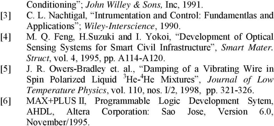 A114-A120. [5] J. R. Owers-Bradley et. al.