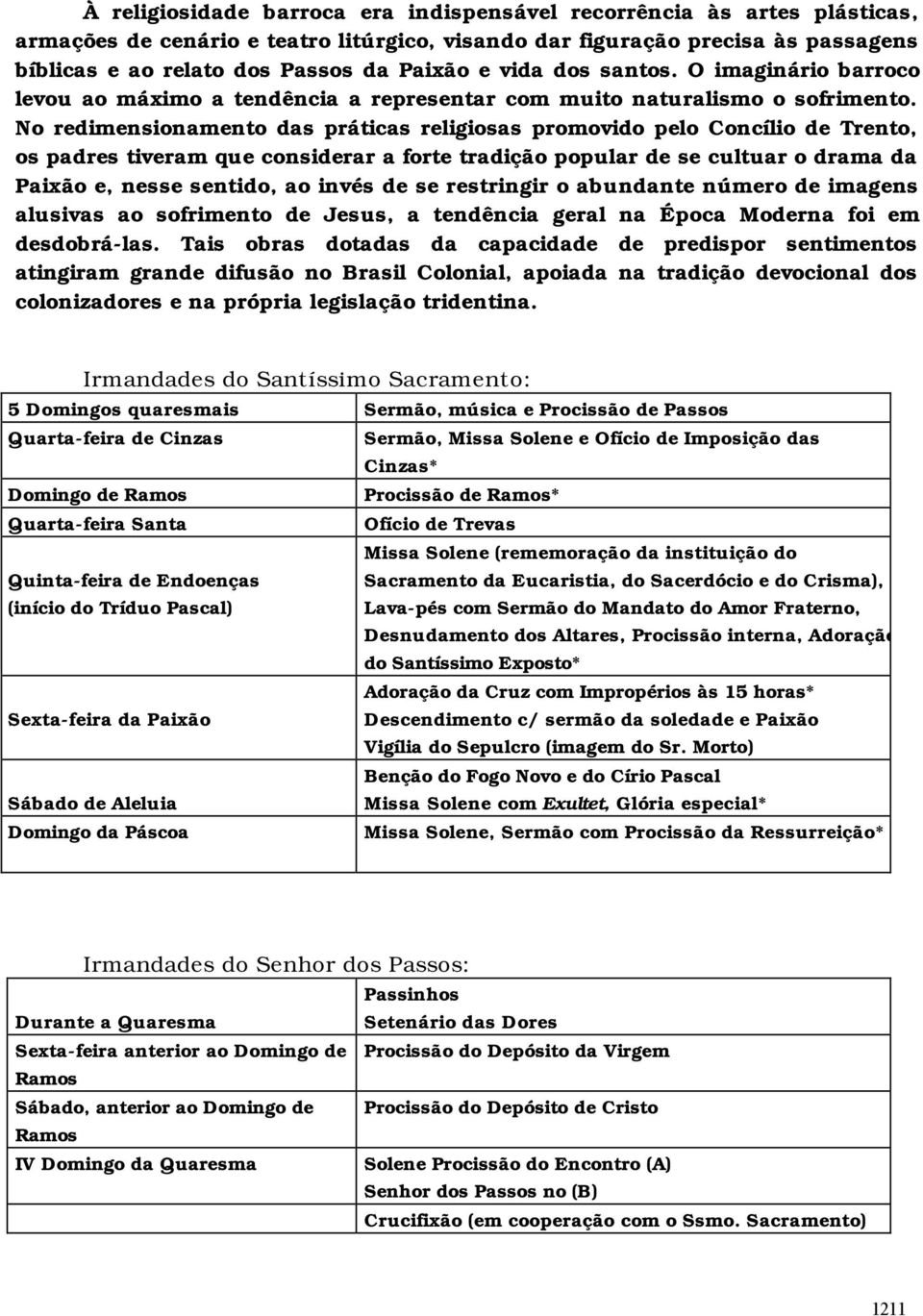 No redimensionamento das práticas religiosas promovido pelo Concílio de Trento, os padres tiveram que considerar a forte tradição popular de se cultuar o drama da Paixão e, nesse sentido, ao invés de