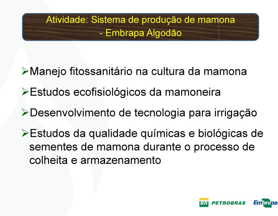 Desenvolvimento de tecnologia para irrigação Estudos da qualidade