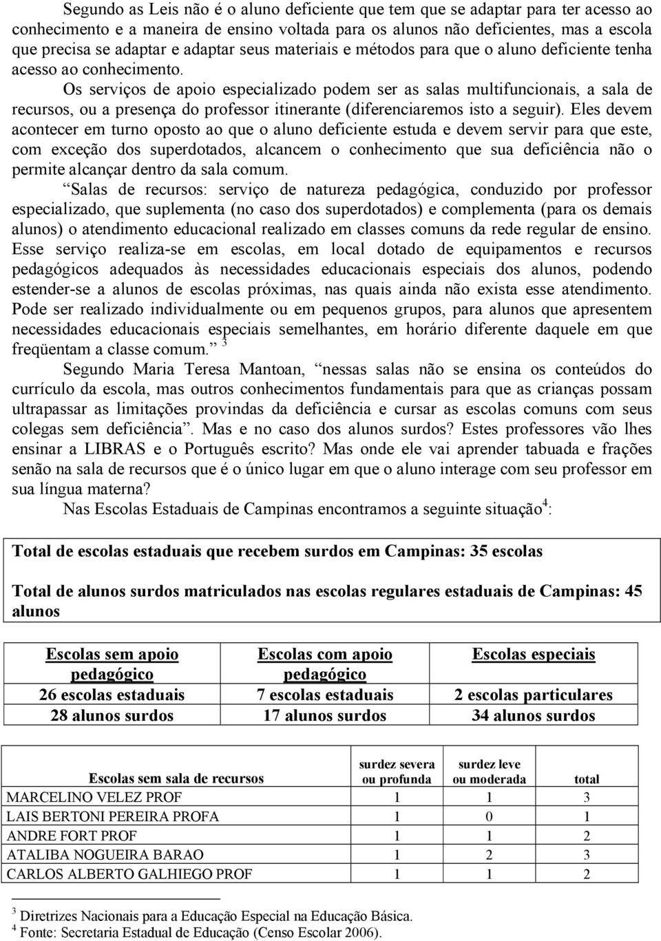 Os serviços de apoio especializado podem ser as salas multifuncionais, a sala de recursos, ou a presença do professor itinerante (diferenciaremos isto a seguir).