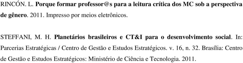 Planetários brasileiros e CT&I para o desenvolvimento social.