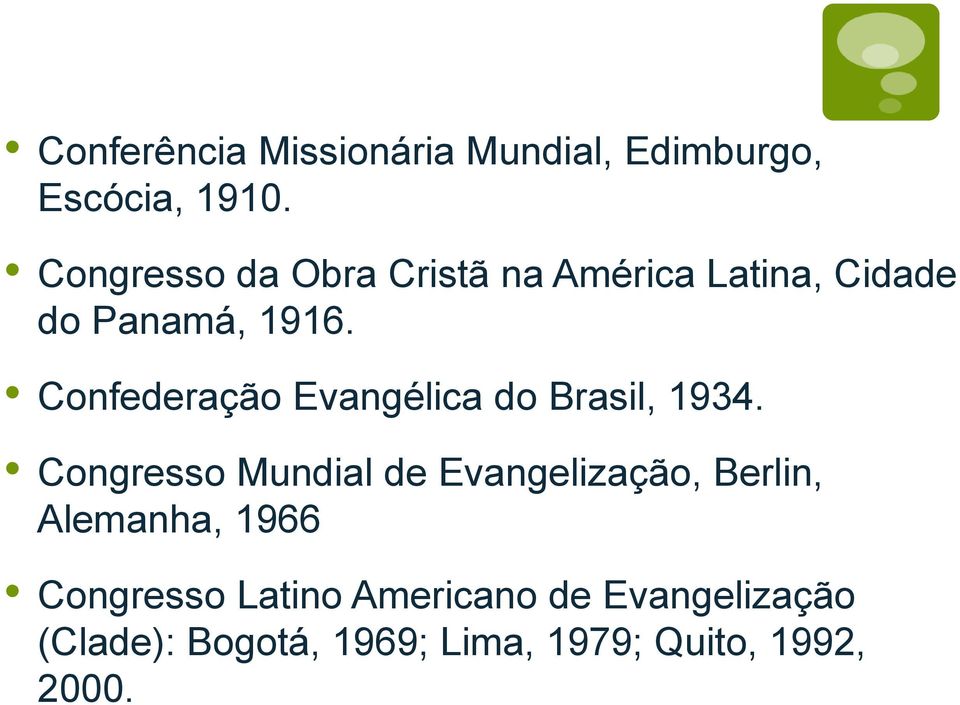 Confederação Evangélica do Brasil, 1934.