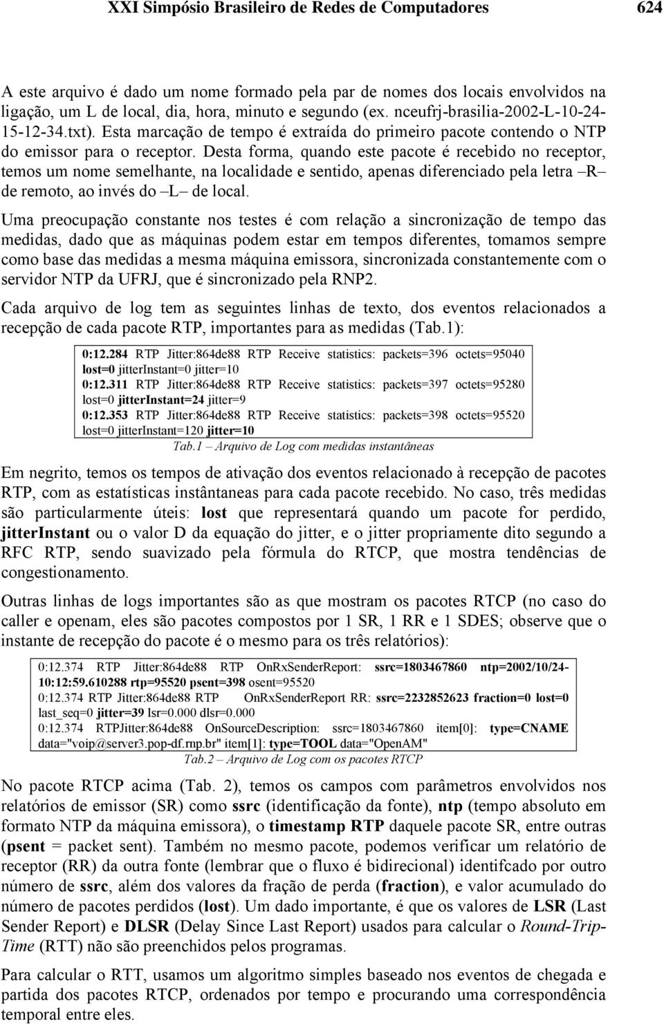 Desta forma, quando este pacote é recebido no receptor, temos um nome semelhante, na localidade e sentido, apenas diferenciado pela letra R de remoto, ao invés do L de local.