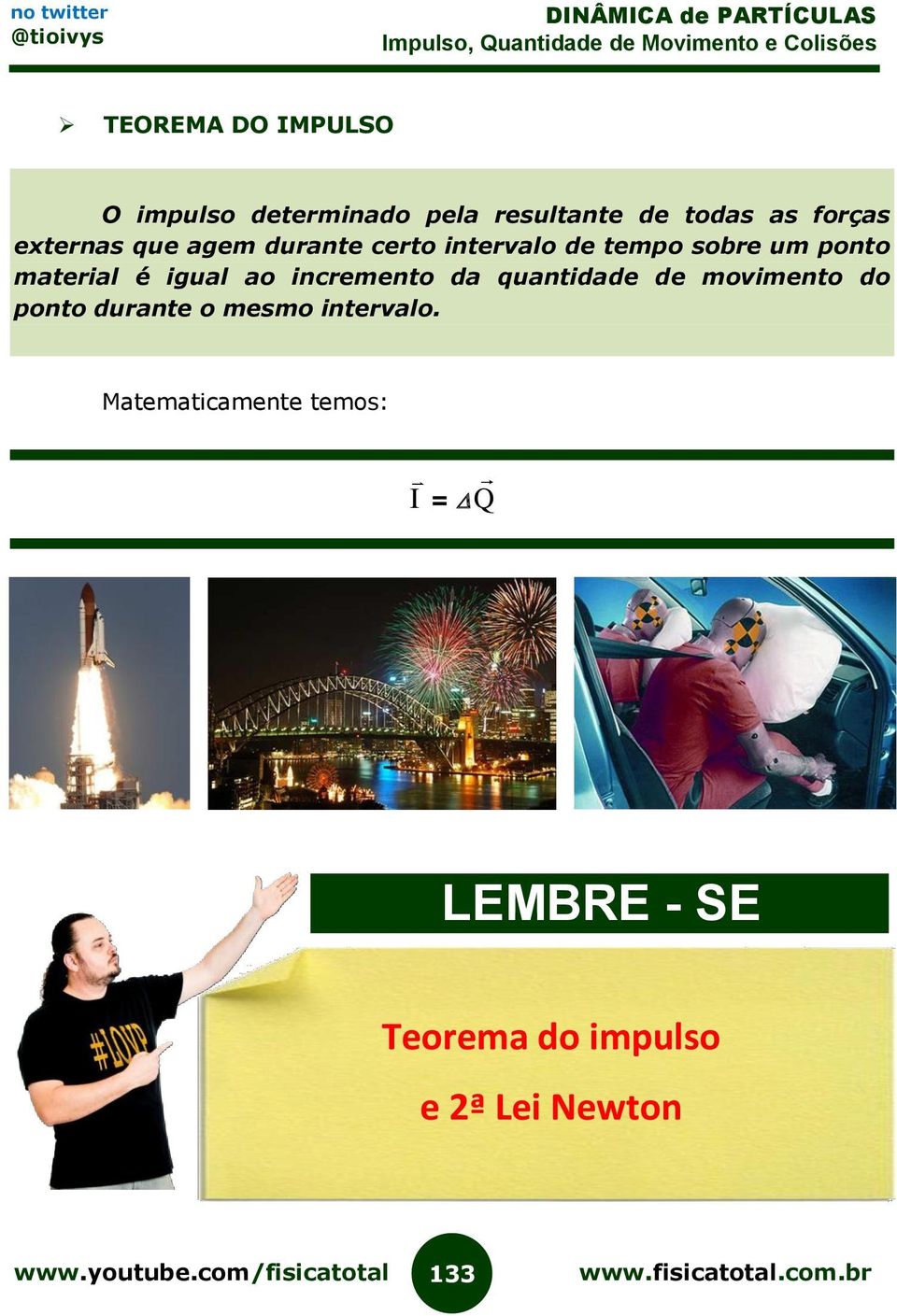 igual ao incremento da quantidade de movimento do ponto durante o mesmo