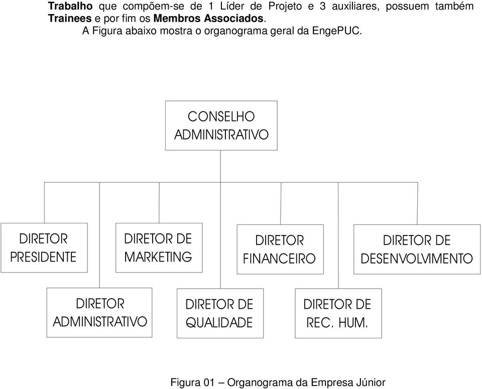 A Figura abaixo mostra o organograma geral da EngePUC.