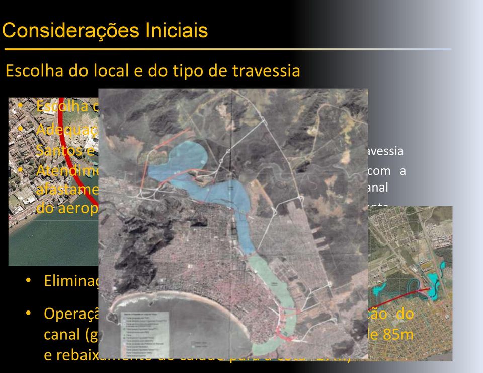 da travessia Interferência com a operação do canal Riscos de acidente Eliminação da balsa Operação do porto