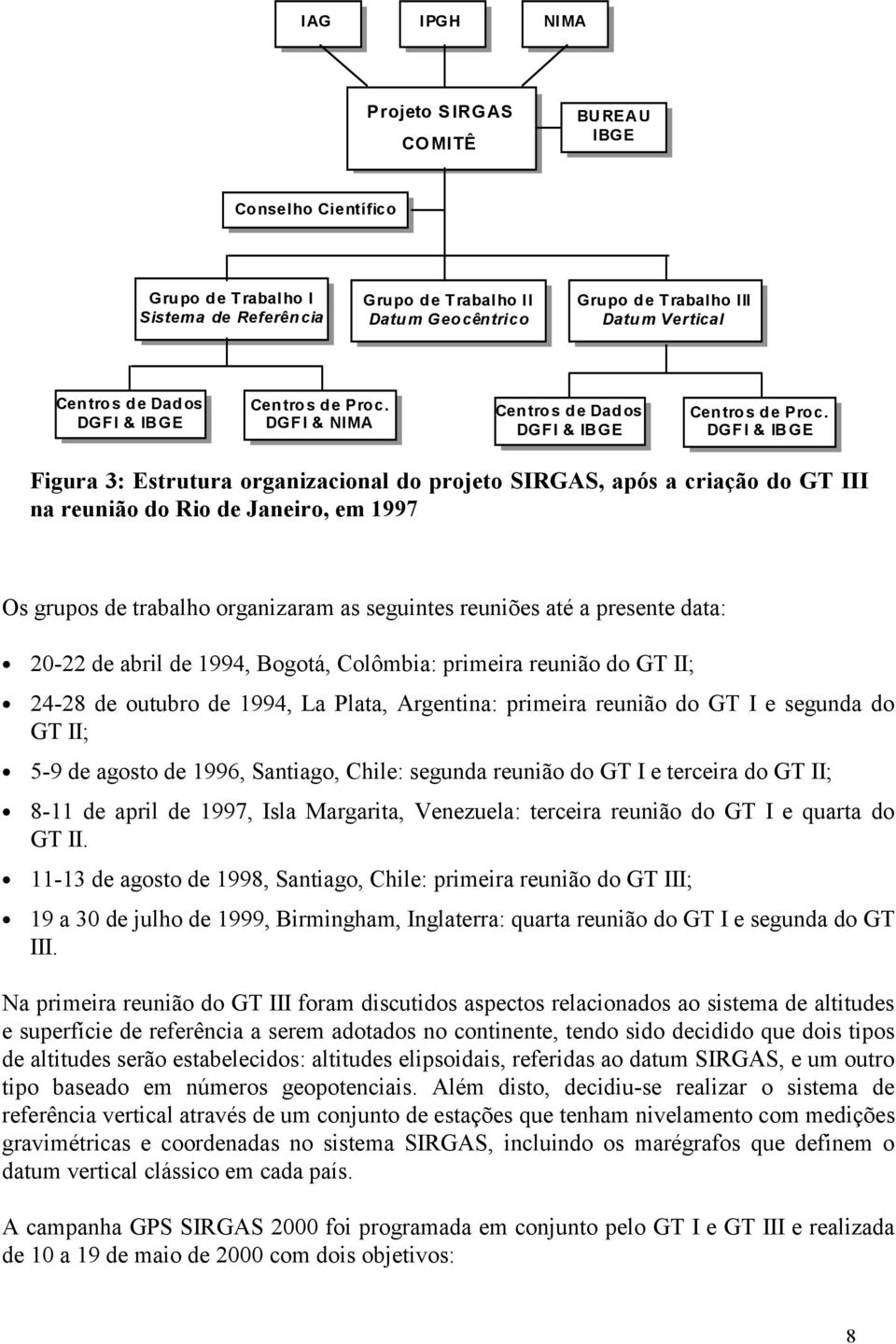 Proc. DGFI DGFI & NIMA NIMA Centros Dados Dados DGFI DGFI & IBGE IBGE Centros Proc.