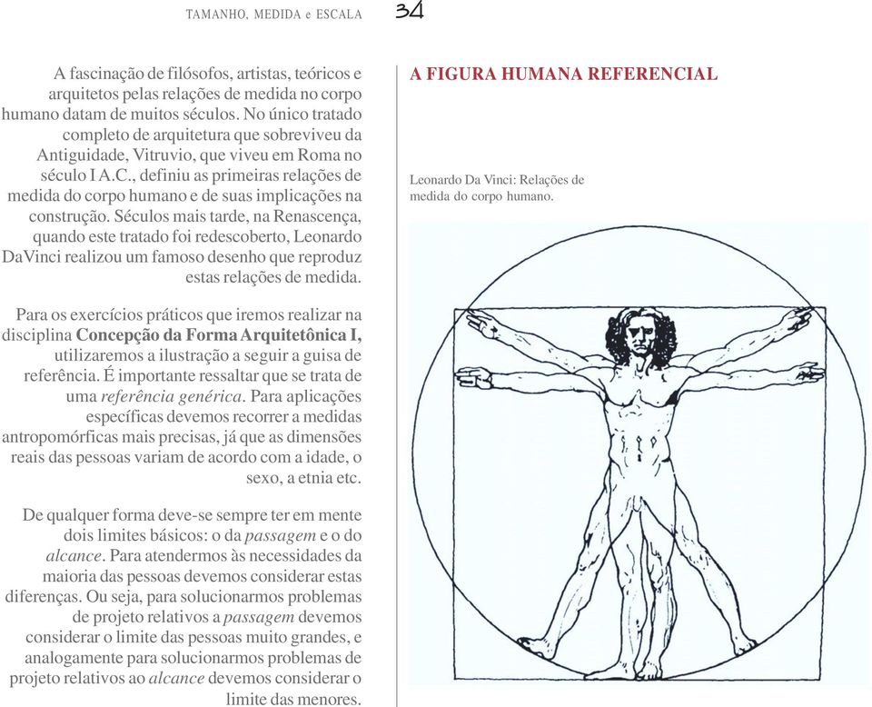 , definiu as primeiras relações de medida do corpo humano e de suas implicações na construção.