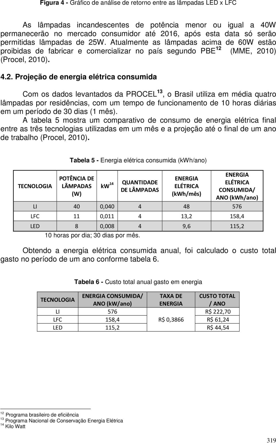 W. Atualmente as lâmpadas acima de 60W estão proibidas de fabricar e comercializar no país segundo PBE 12 