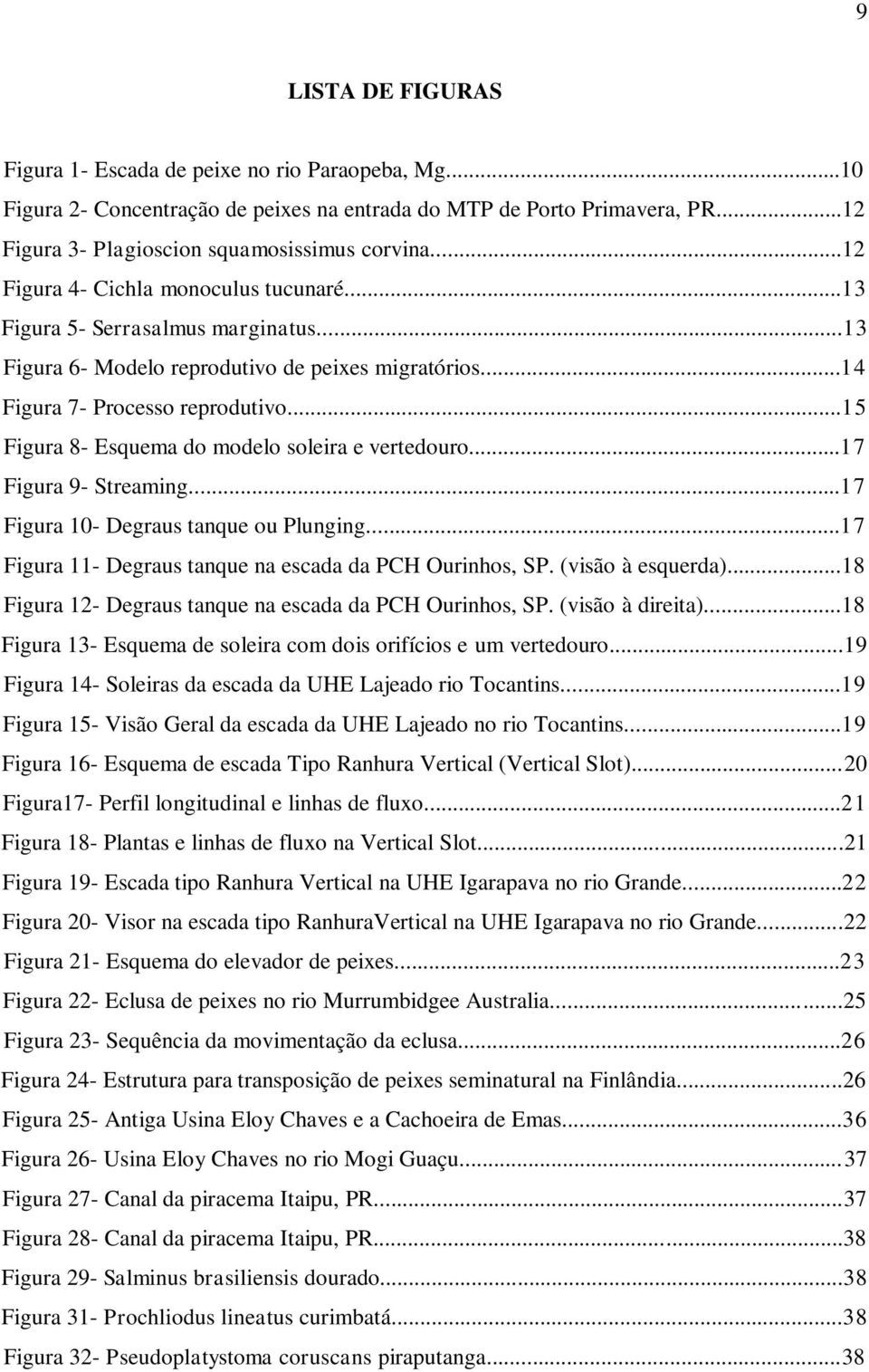 ..15 Figura 8- Esquema do modelo soleira e vertedouro...17 Figura 9- Streaming...17 Figura 10- Degraus tanque ou Plunging...17 Figura 11- Degraus tanque na escada da PCH Ourinhos, SP.