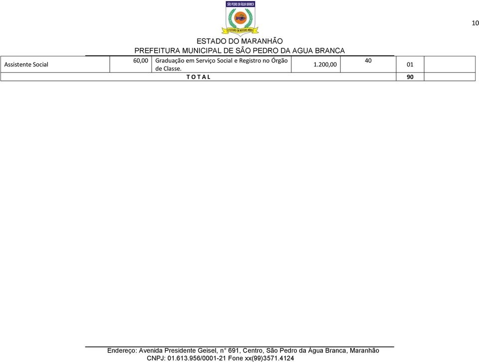 e Registro no Órgão 40 1.