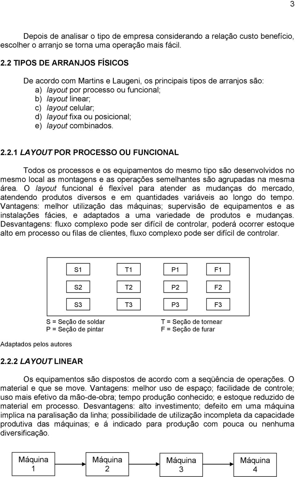 posicional; e) layout combinados. 2.