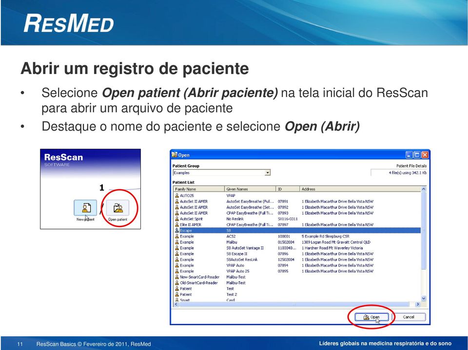 ResScan para abrir um arquivo de paciente