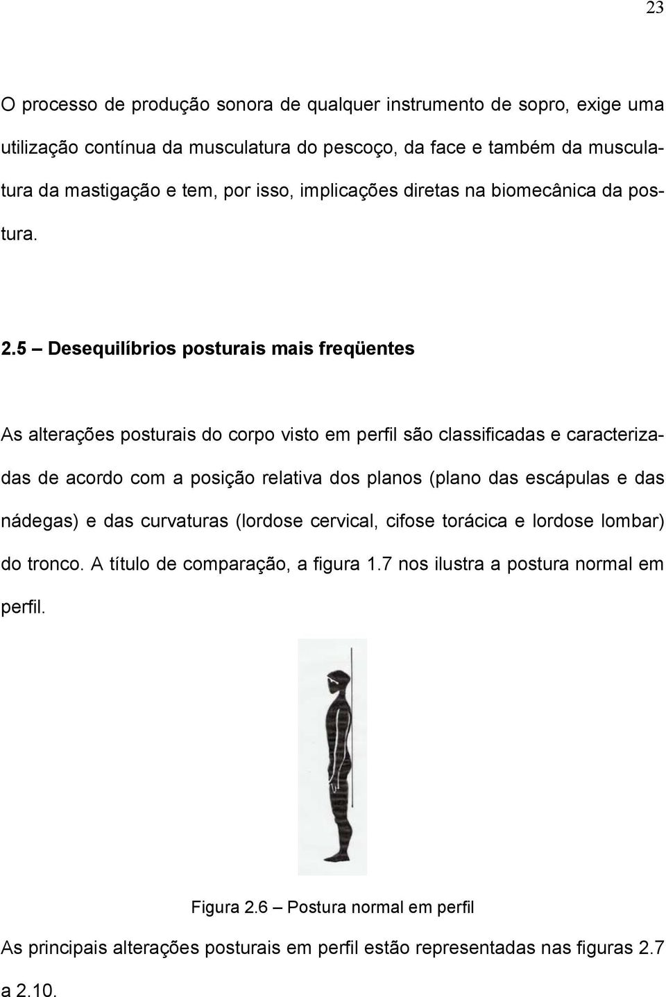 5 Desequilíbrios posturais mais freqüentes As alterações posturais do corpo visto em perfil são classificadas e caracterizadas de acordo com a posição relativa dos planos (plano das