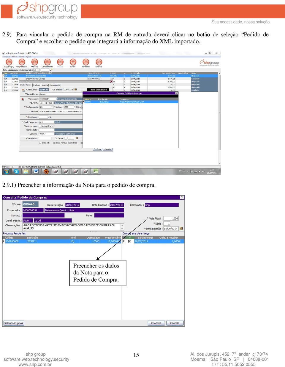 informação do XML importado. 2.9.