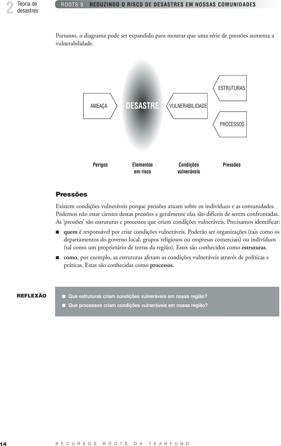 Podemos não estar cientes destas pressões e geralmente elas são difíceis de serem confrontadas. As pressões são estruturas e processos que criam condições vulneráveis.