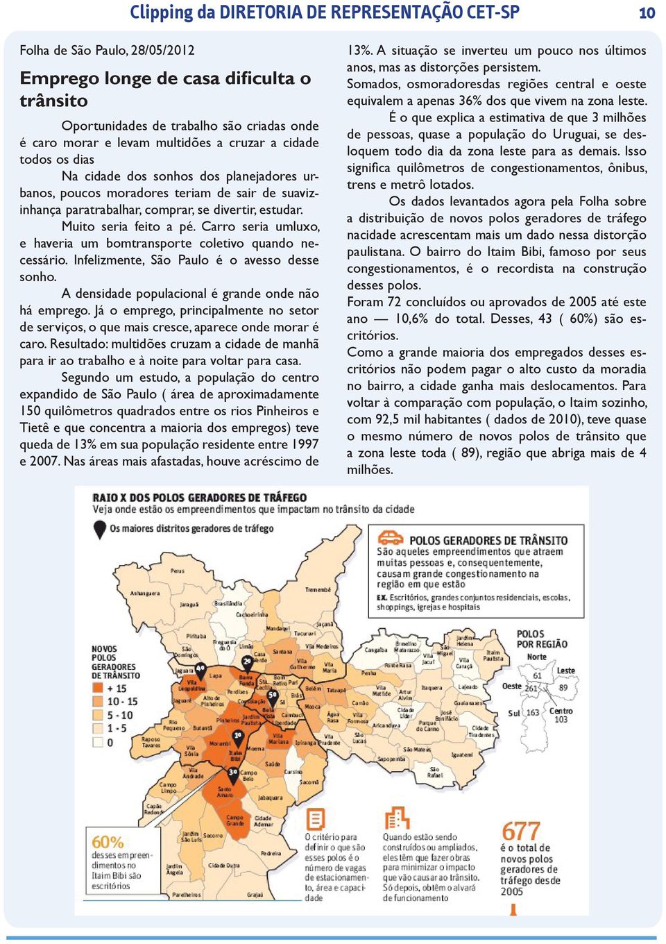 Carro seria umluxo, e haveria um bomtransporte coletivo quando necessário. Infelizmente, São Paulo é o avesso desse sonho. A densidade populacional é grande onde não há emprego.