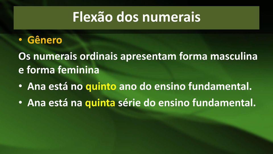 feminina Ana está no quinto ano do ensino